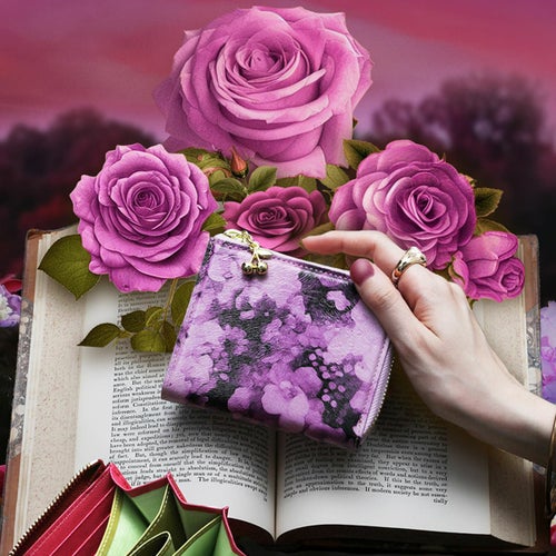 L字ファスナー二つ折りウォレット　ワンダーブックアリス　マジックアワー